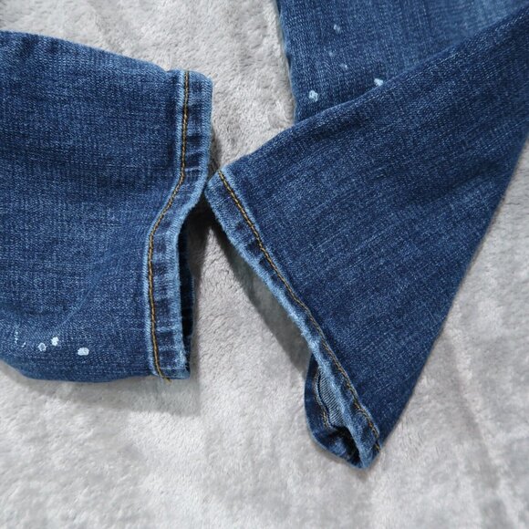 Cabi Jeans Womens 2 Blue Button Fly Straight Distressed Boho Chic Retro Preppy - Picture 9 of 16